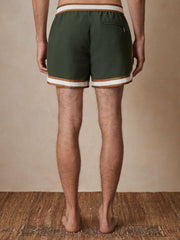 | Ché Stripe-Trim Swim Shorts Pine Green | Mens