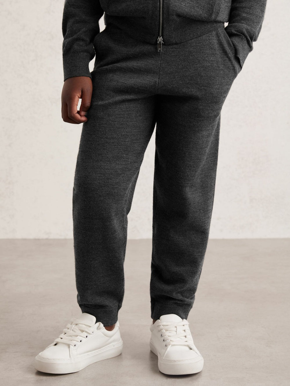 3-9 yrs Merino Wool Cuffed Joggers Derby Grey Melange | Children