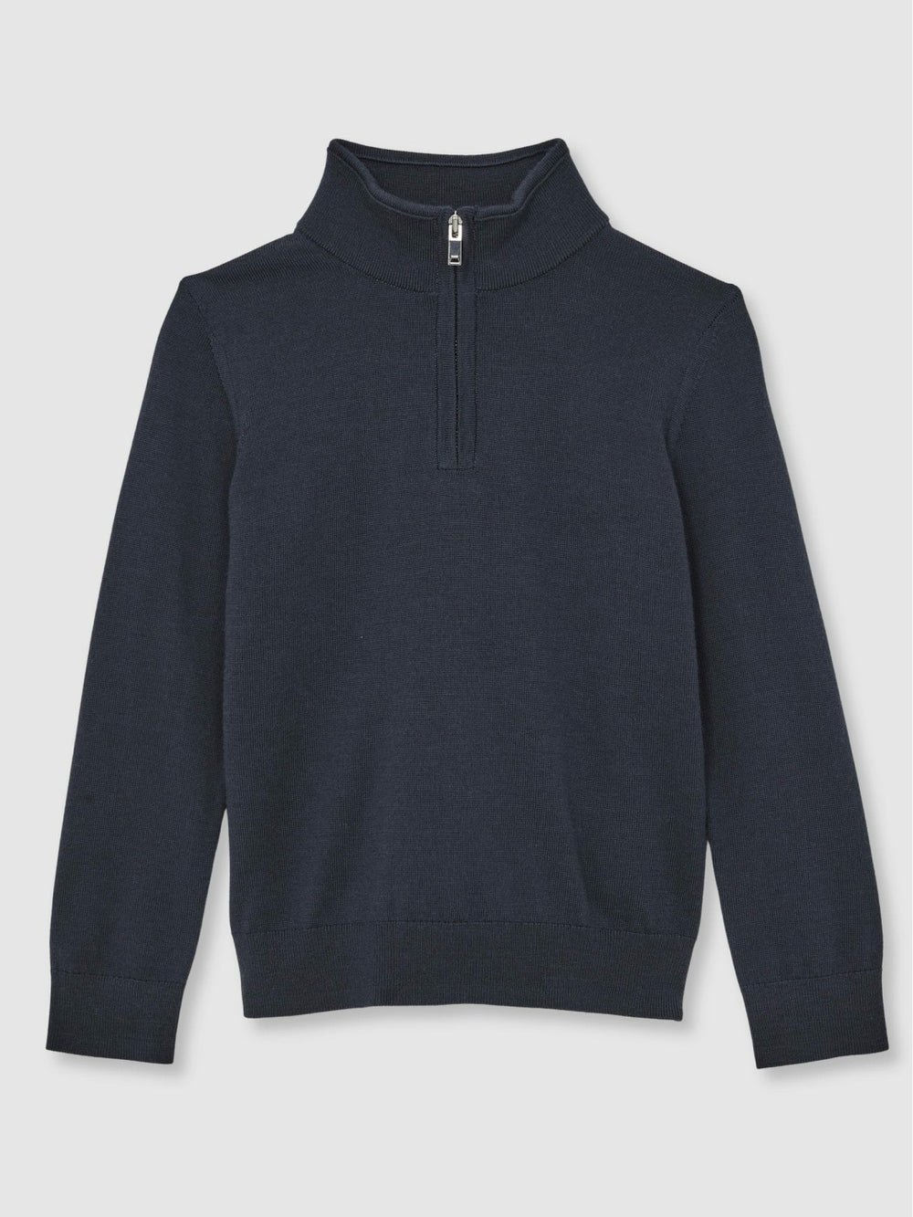 9-13 yrs Merino Wool Half-Zip Funnel Neck Jumper Midnight Navy | Children