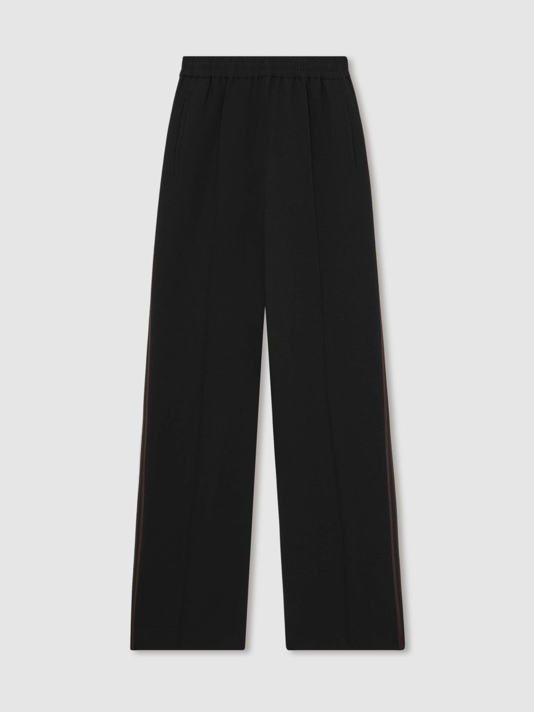 Side-Stripe Wide-Leg Trousers Black | Womens