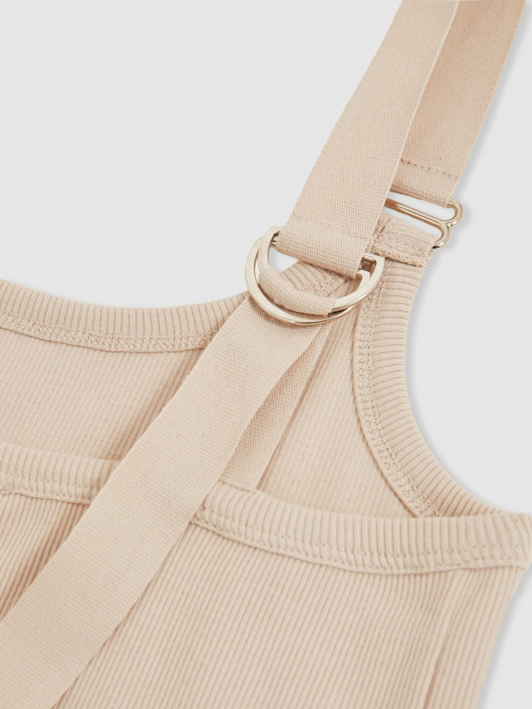 Stretch-Cotton D-Ring Strap Vest Neutral | Womens