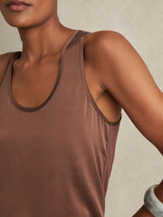Silk-Front Cami Top Mocha Brown | Womens