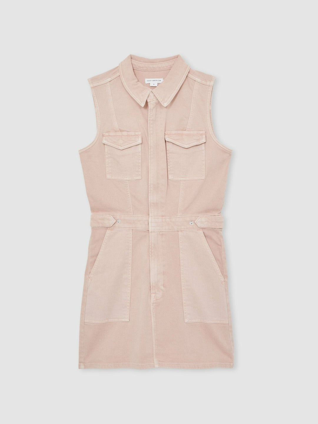 Good American Denim Zipped Mini Dress Petal Pink | Womens