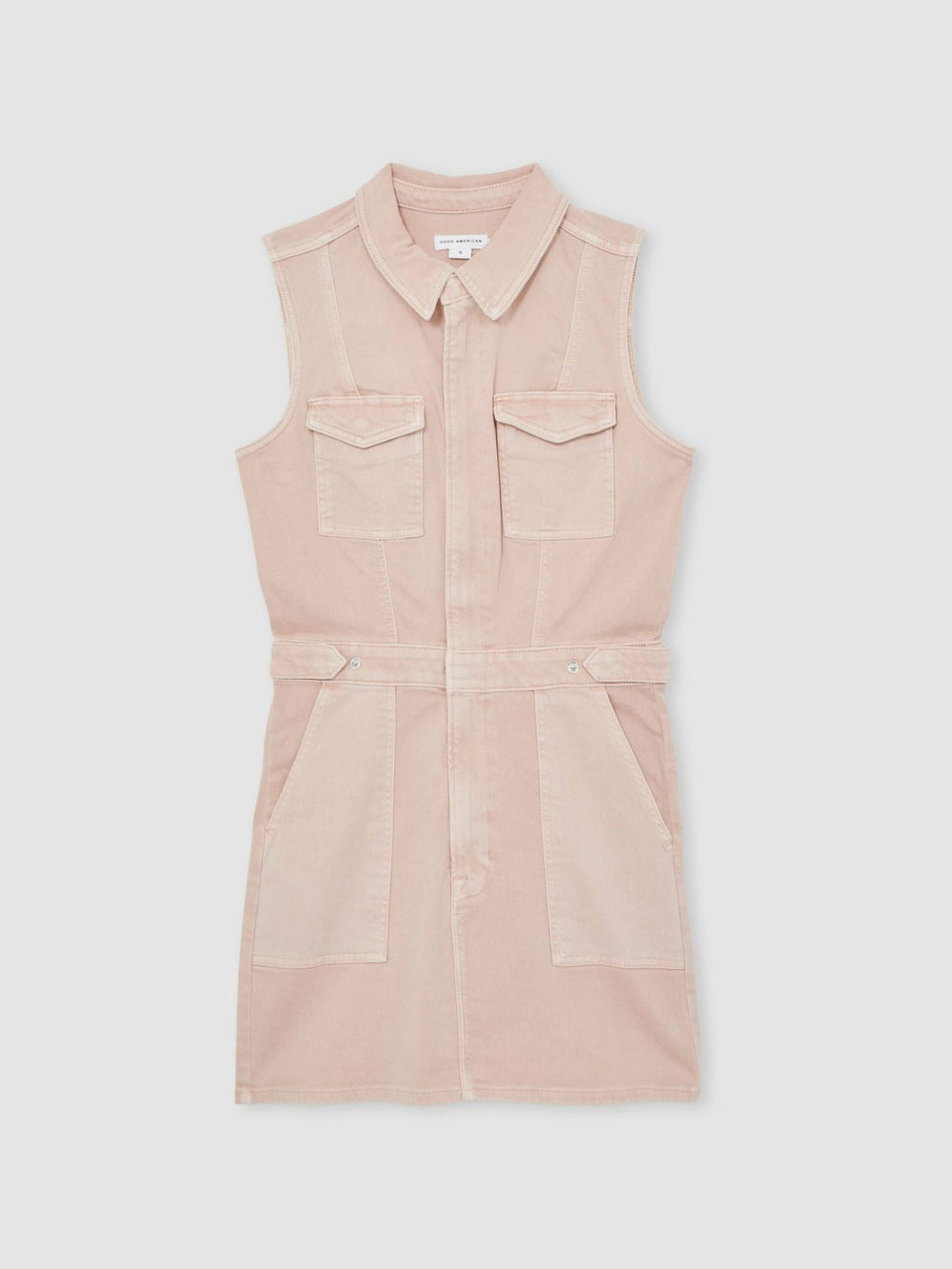 Good American Denim Zipped Mini Dress Petal Pink | Womens