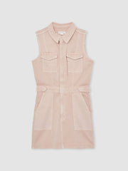 Good American Denim Zipped Mini Dress Petal Pink | Womens