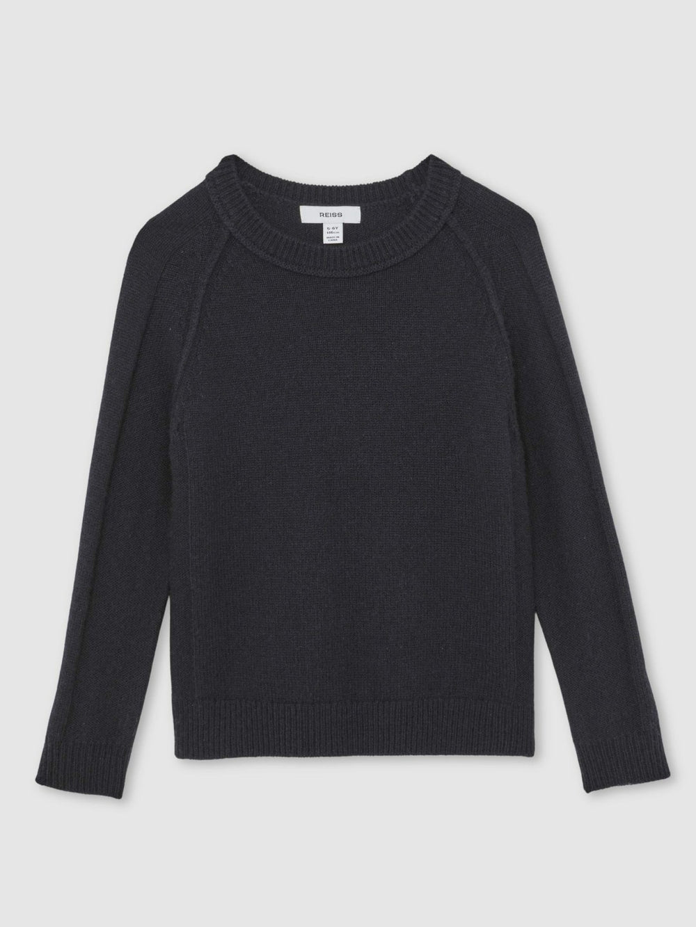 3-9 yrs Wool-Cashmere Reverse-Seam Jumper Navy | Children