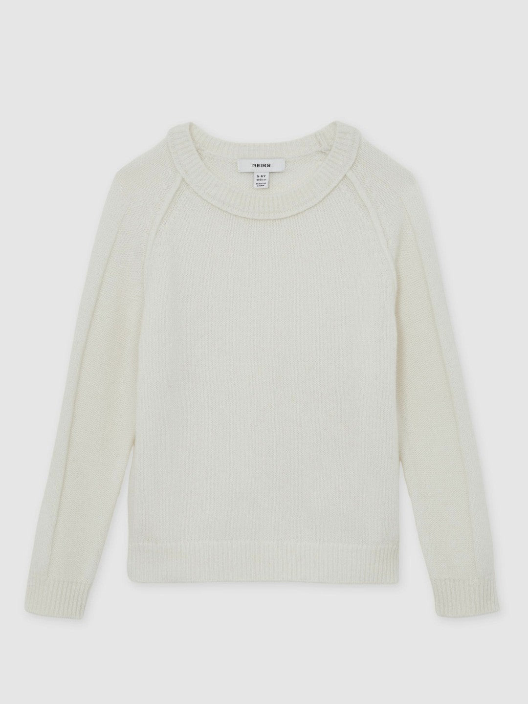 3-9 yrs Wool-Cashmere Reverse-Seam Jumper Off White | Children