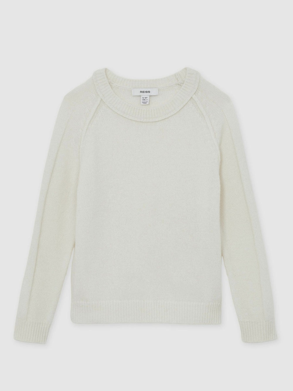 3-9 yrs Wool-Cashmere Reverse-Seam Jumper Off White | Children