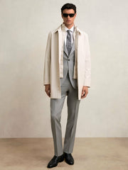 Hybrid Removable Funnel Neck Overcoat Light Stone | Mens