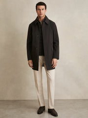 Hybrid Removable Funnel Neck Overcoat Brown | Mens
