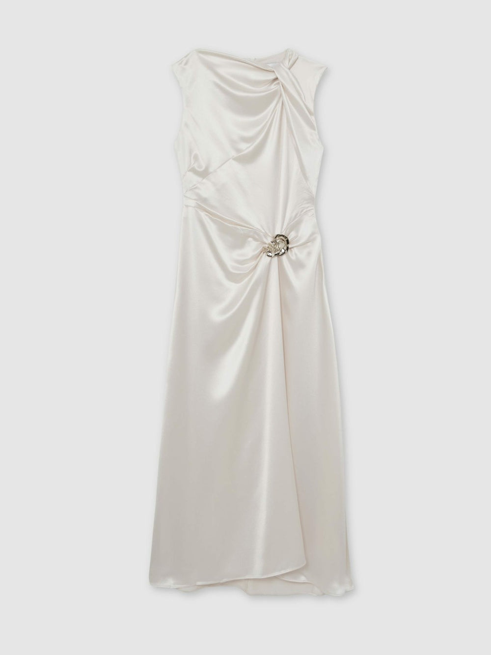 Acler Satin Draped Maxi Dress Ivory | Womens
