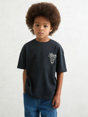 3-9 yrs Cotton Motor Cars-Print T-Shirt Washed Blue/White | Children