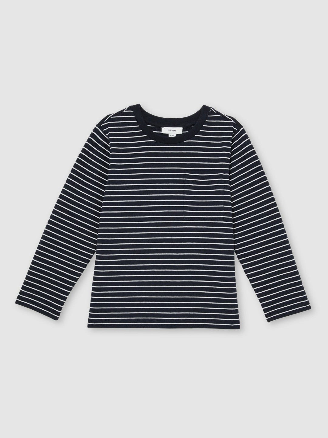 9-13 yrs Stretch-Cotton Stripe T-Shirt Navy/White | Children