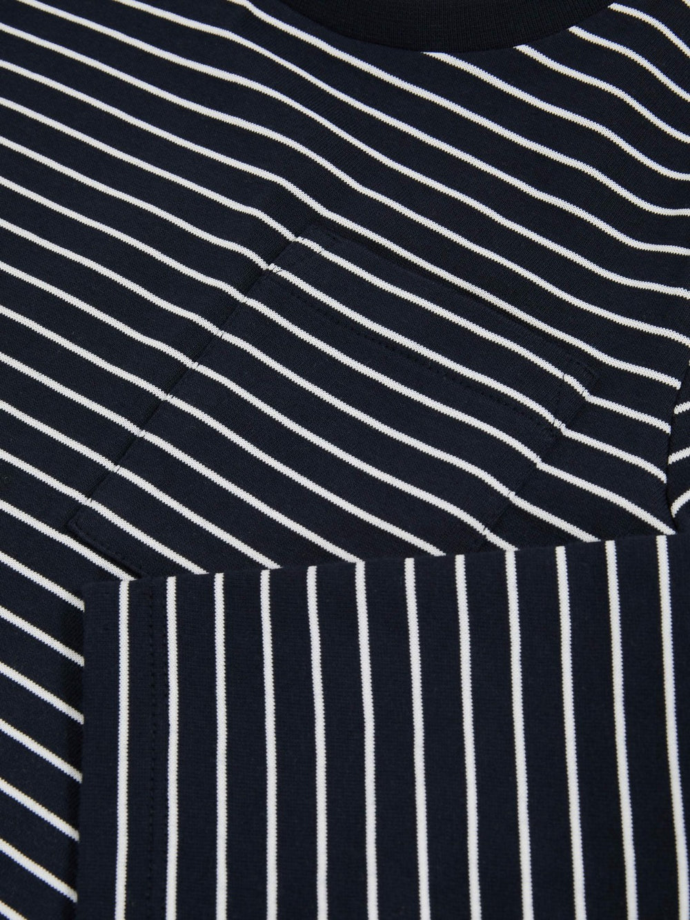 9-13 yrs Stretch-Cotton Stripe T-Shirt Navy/White | Children