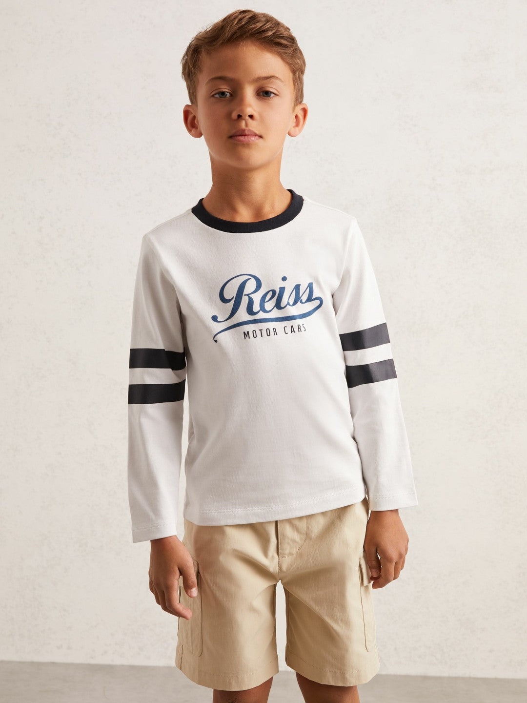 9-13 yrs Cotton Motor Cars Logo T-Shirt White/Blue | Children