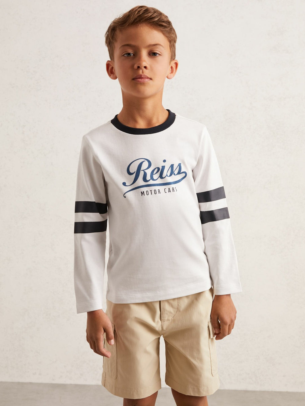 9-13 yrs Cotton Motor Cars Logo T-Shirt White/Blue | Children