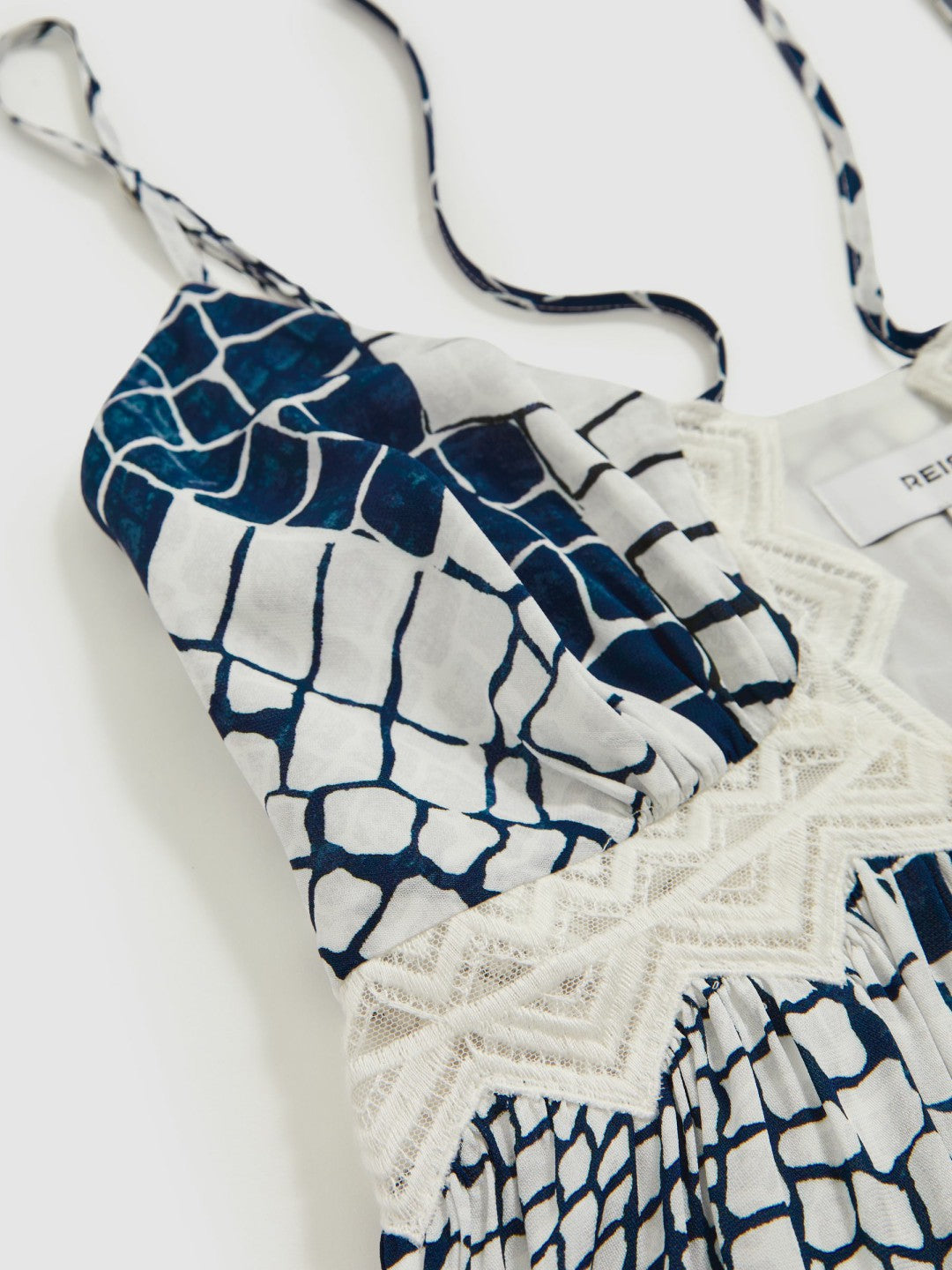 Animal Print Lace Trim Cami Top Blue | Womens