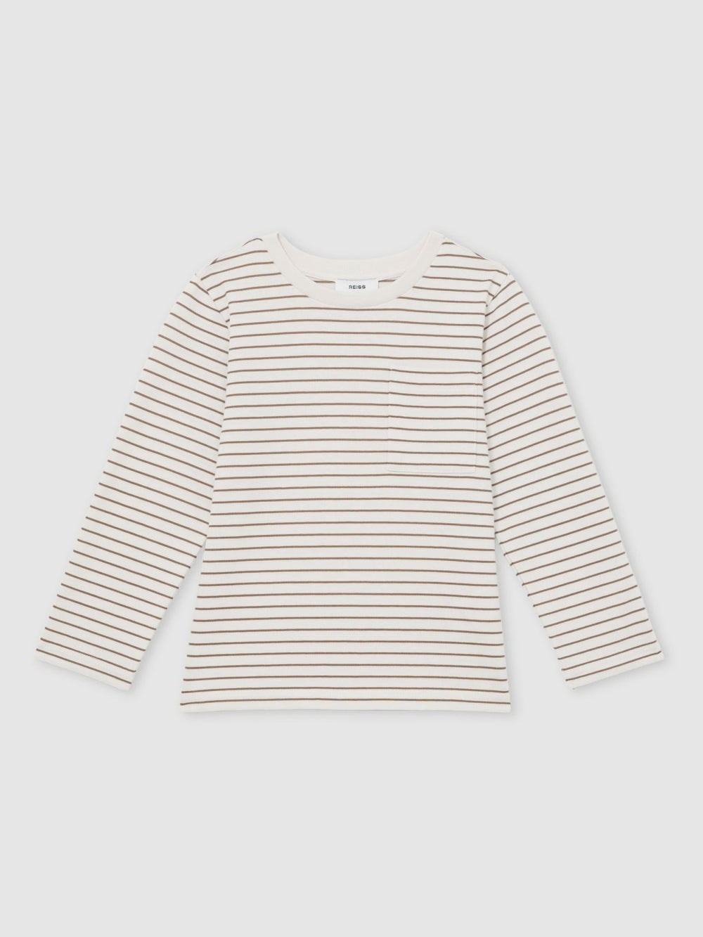 4-9 yrs Stretch-Cotton Stripe T-Shirt Off White/Camel | Children