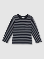 4-9 yrs Stretch-Cotton Stripe T-Shirt Navy/White | Children