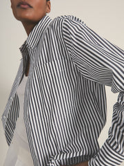 | Les 100 Ciels Stripe Shirt White/Navy | Womens