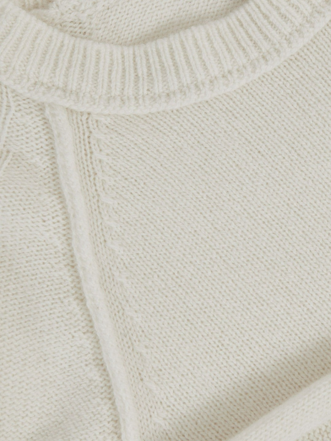 13-14 yrs Wool-Cashmere Reverse-Seam Jumper Off White | Children