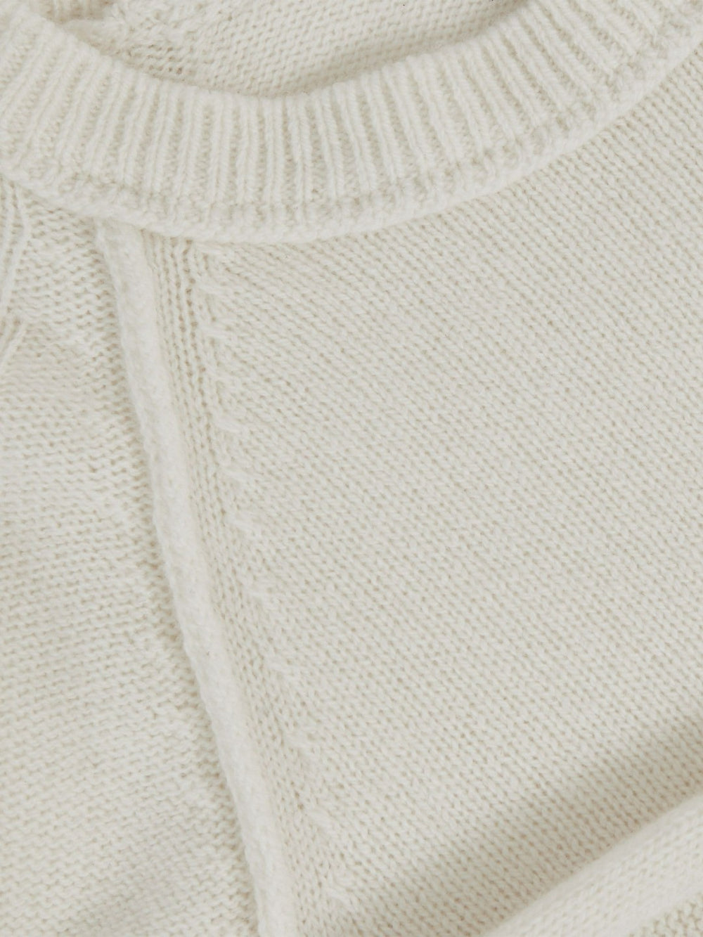 13-14 yrs Wool-Cashmere Reverse-Seam Jumper Off White | Children