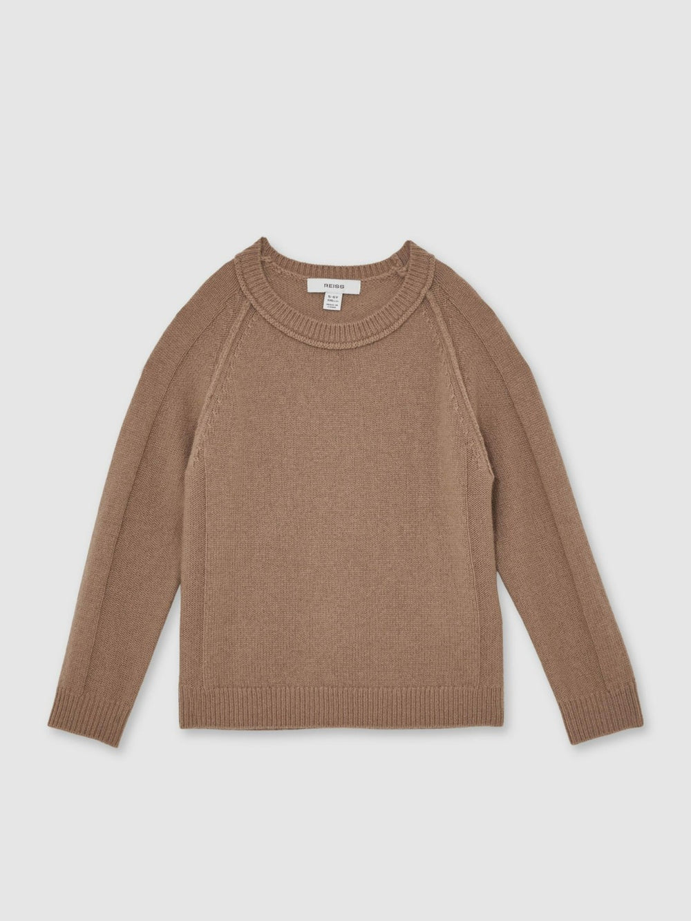13-14 yrs Wool-Cashmere Reverse-Seam Jumper Camel | Children