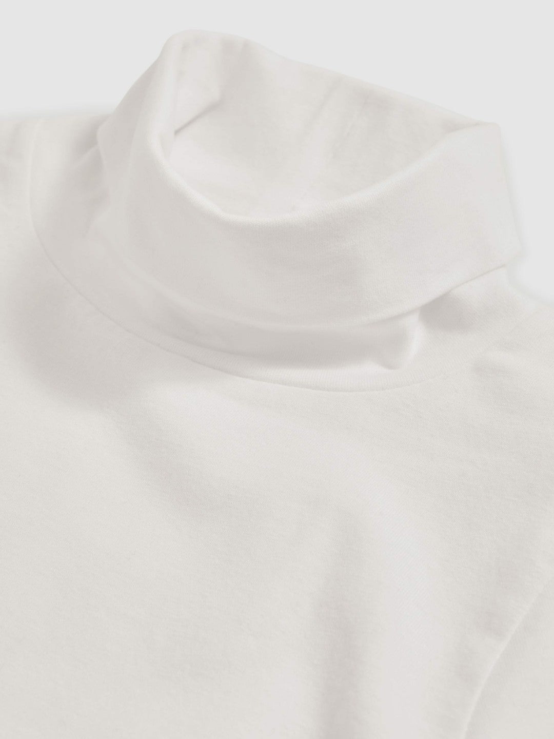 13-14 yrs Cotton-Jersey Roll-Neck Top with Stretch Ivory | Children