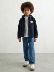 Cotton Removable-Hood Motor Cars Jacket Navy | Children