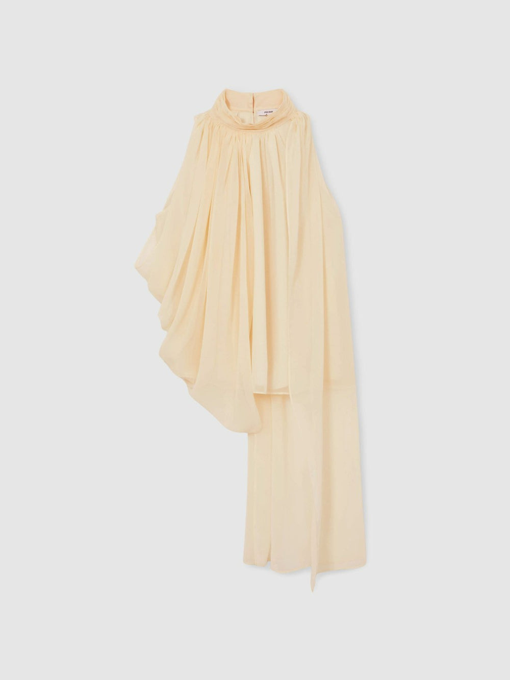 Draped Chiffon Sleeveless Top Ivory | Womens