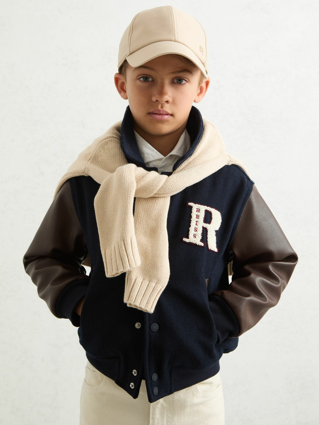 3-9 yrs Motor Cars Press-Stud Bomber Jacket Navy/Brown | Children