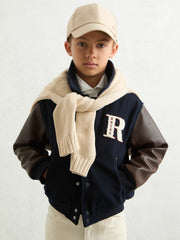 3-9 yrs Motor Cars Press-Stud Bomber Jacket Navy/Brown | Children