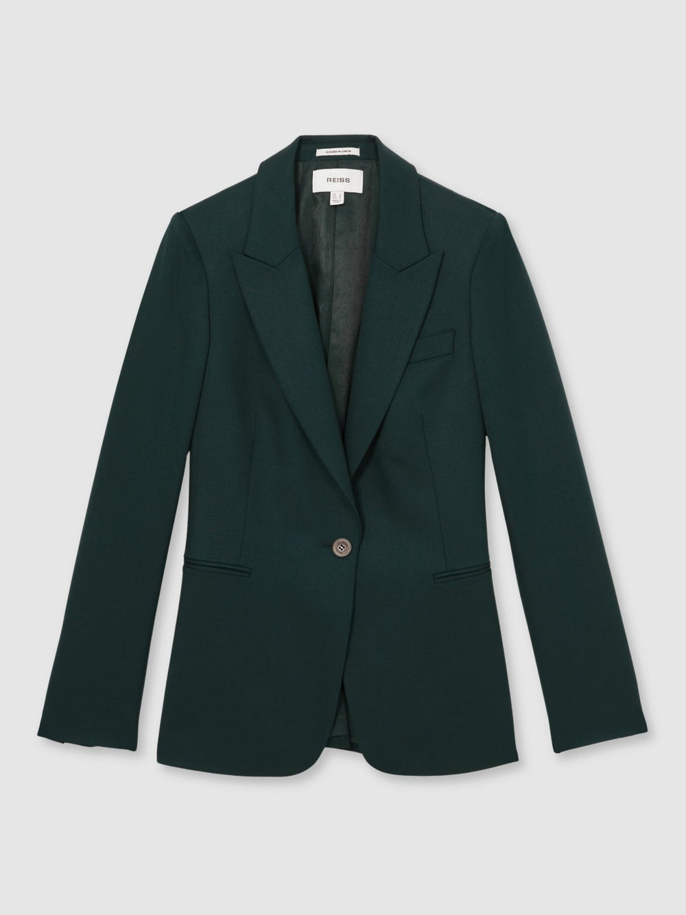 Wool-Blend Single-Breasted Suit Blazer Green | Womens