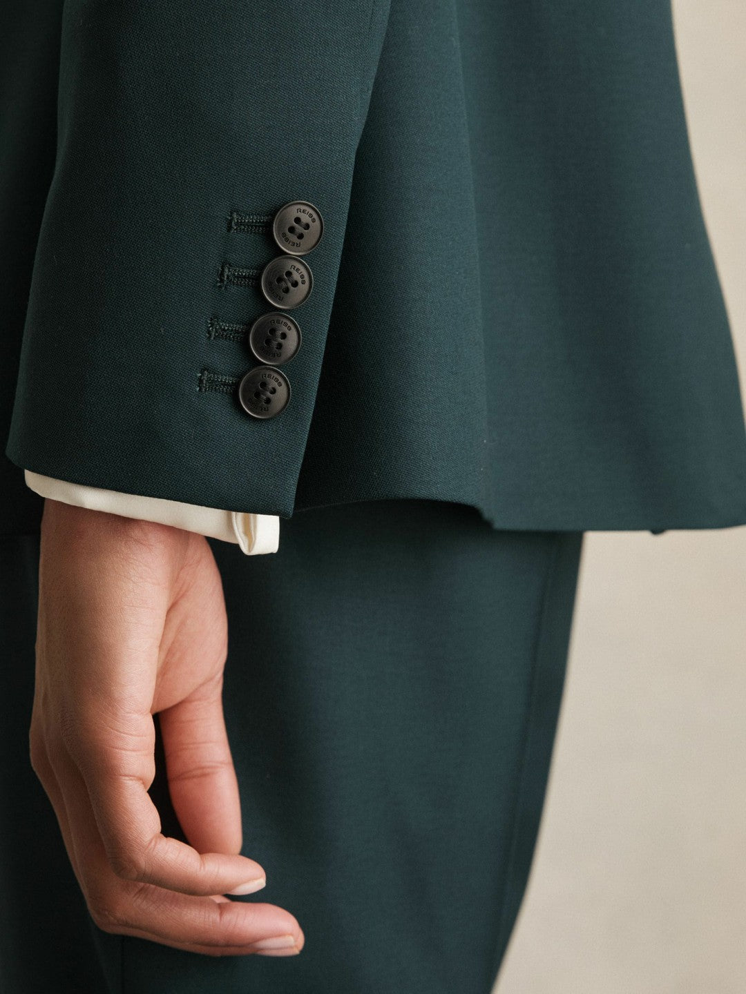 Wool-Blend Single-Breasted Suit Blazer Green | Womens