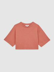 Cotton Oversized Cropped T-Shirt Rose | Children