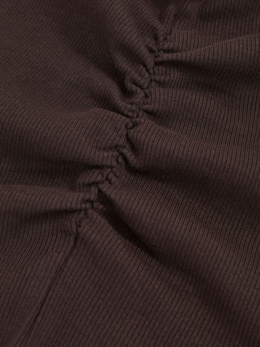 9-13 yrs Cotton Ruched Long-Sleeve T-Shirt with Stretch Chocolate | Children