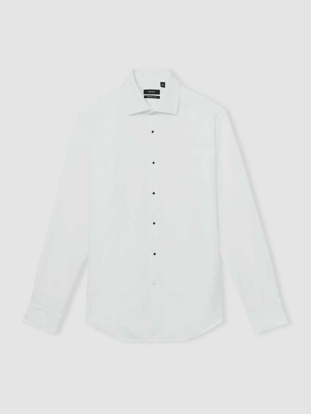 Slim Fit Cotton Double-Cuff Dinner Shirt Regular-Fit White | Mens