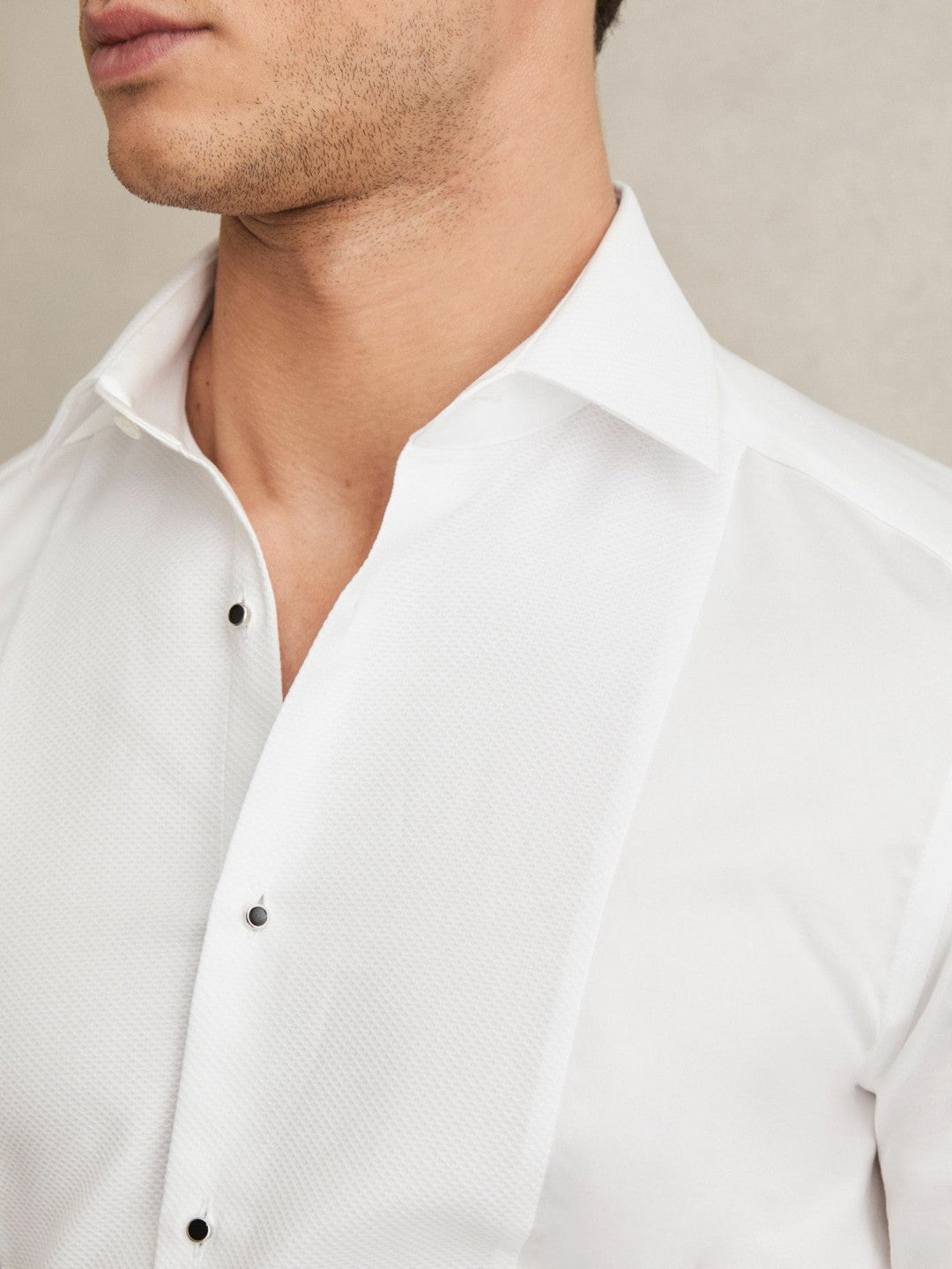 Slim Fit Cotton Double-Cuff Dinner Shirt Regular-Fit White | Mens