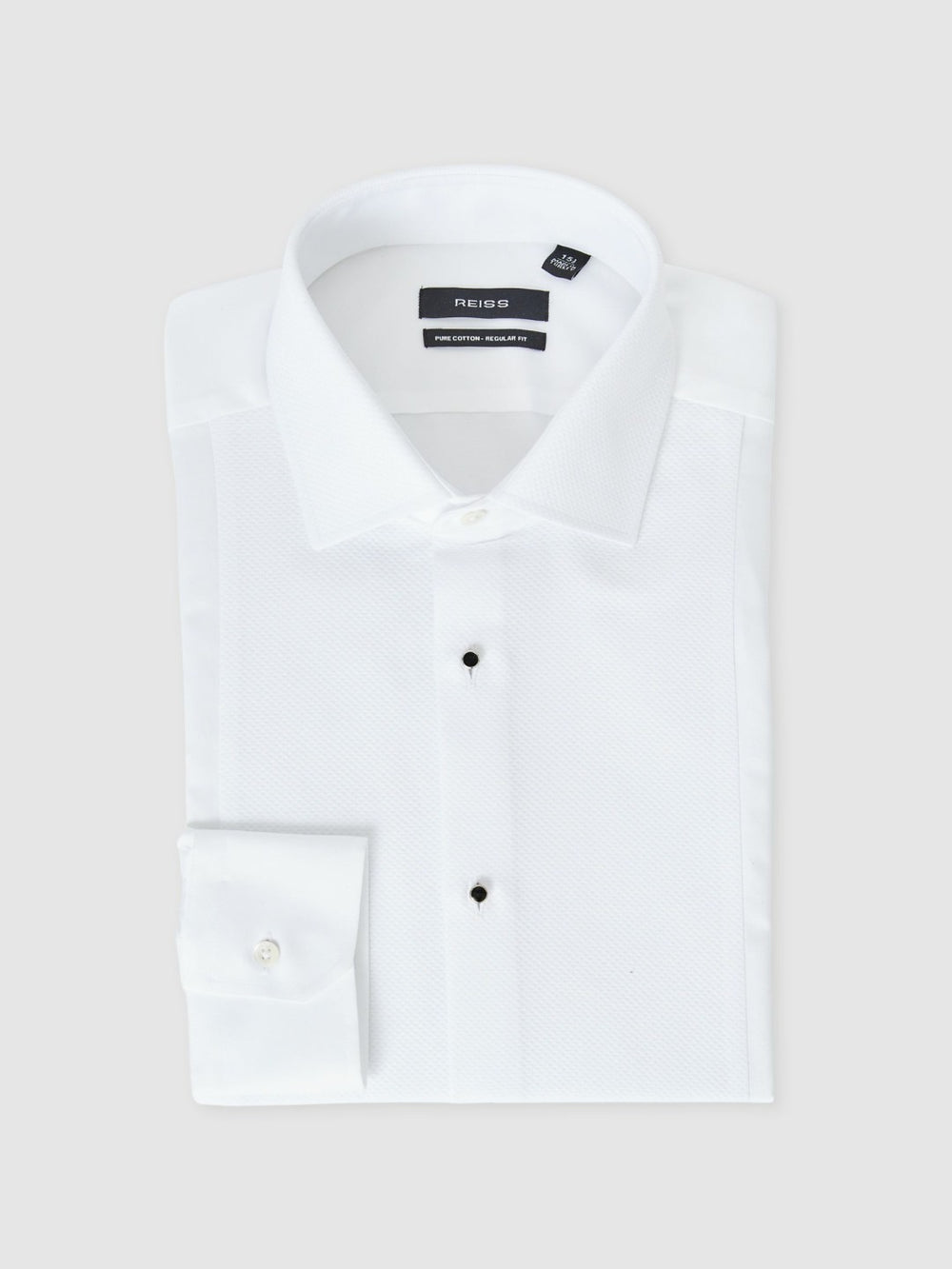 Regular Fit Cotton Double-Cuff Dinner Shirt Regular-Fit White | Mens