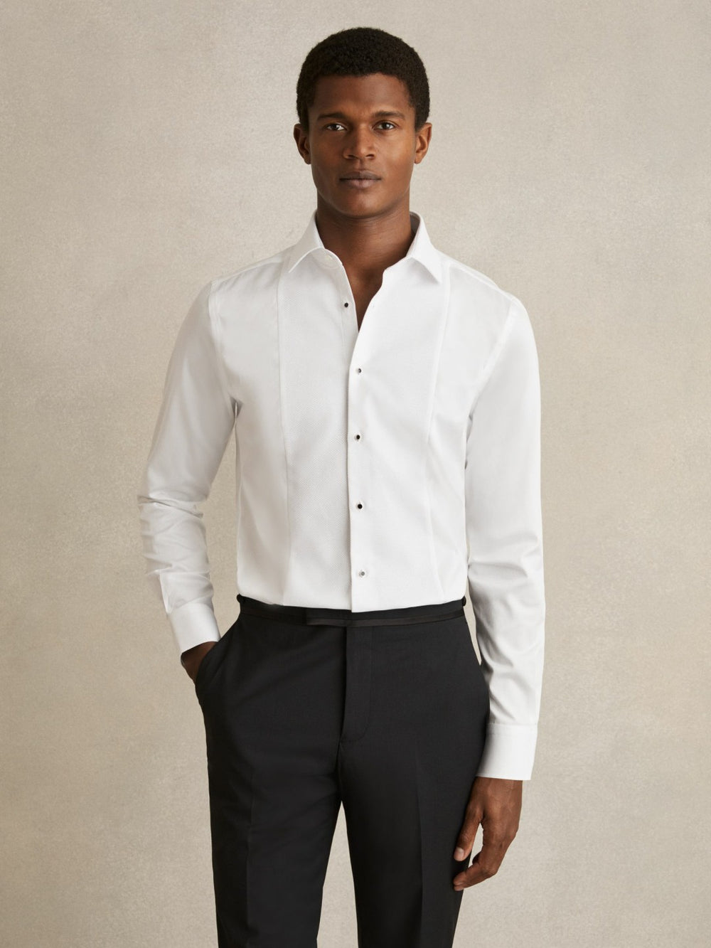 Regular Fit Cotton Double-Cuff Dinner Shirt Regular-Fit White | Mens