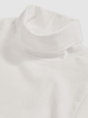 3-9 yrs Cotton-Jersey Roll-Neck Top with Stretch Ivory | Children