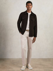 Cotton Corduroy Twin-Pocket Overshirt Brown | Mens