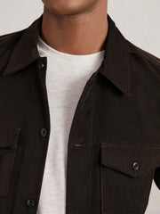Cotton Corduroy Twin-Pocket Overshirt Brown | Mens