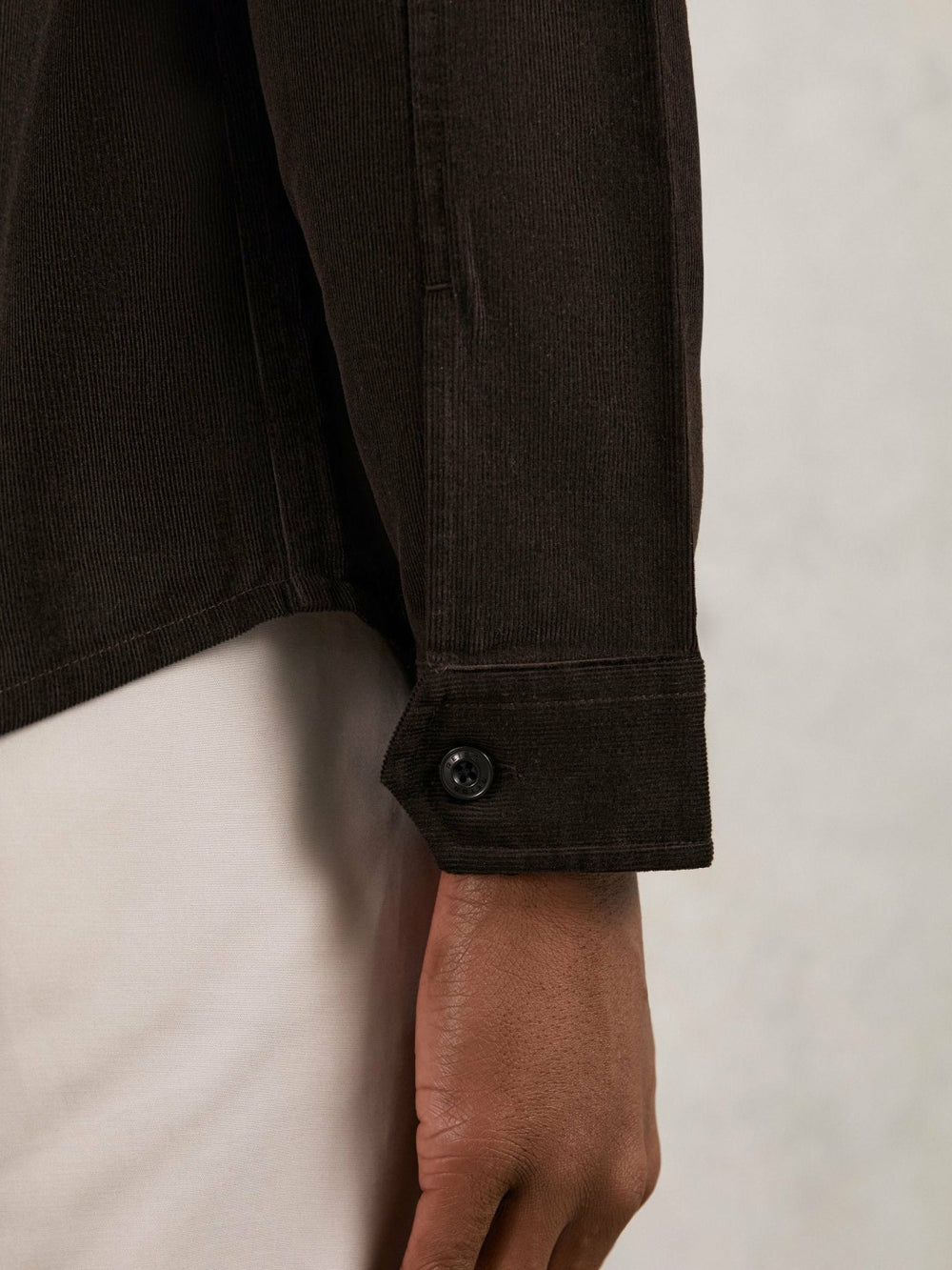 Cotton Corduroy Twin-Pocket Overshirt Brown | Mens