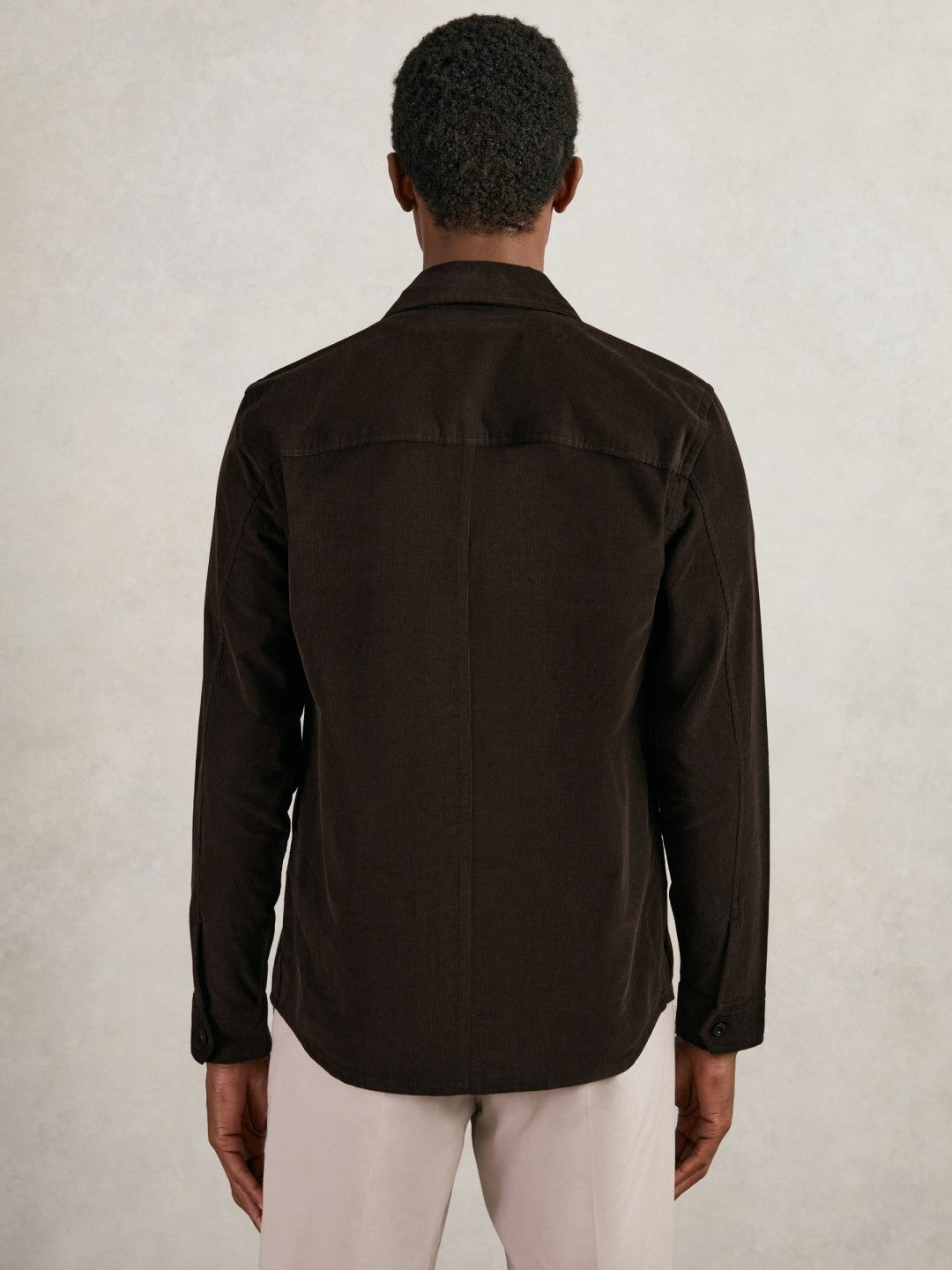 Cotton Corduroy Twin-Pocket Overshirt Brown | Mens