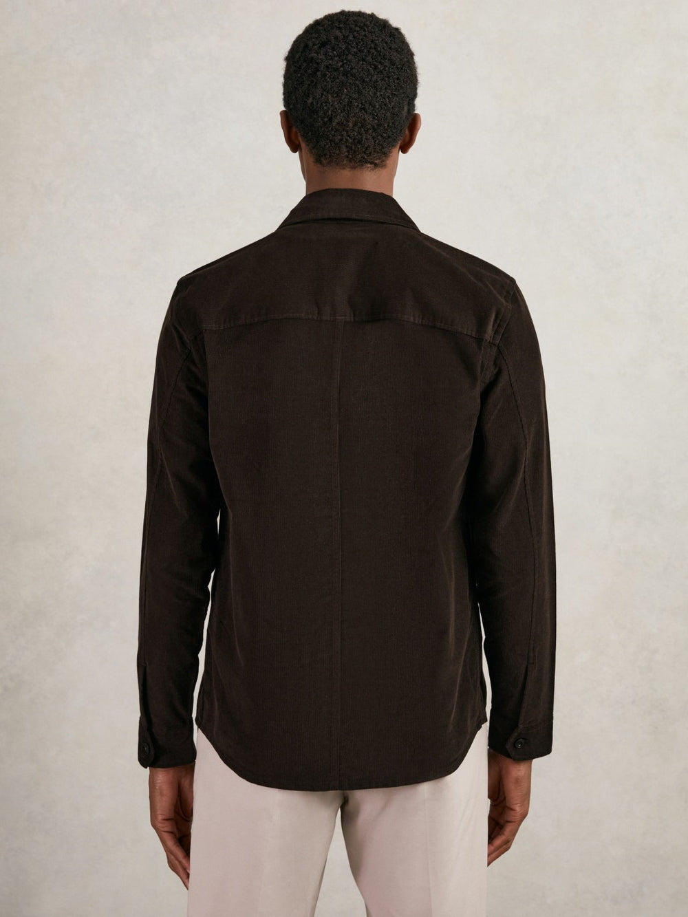 Cotton Corduroy Twin-Pocket Overshirt Brown | Mens