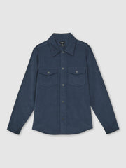 Cotton Corduroy Twin-Pocket Overshirt Airforce Blue | Mens