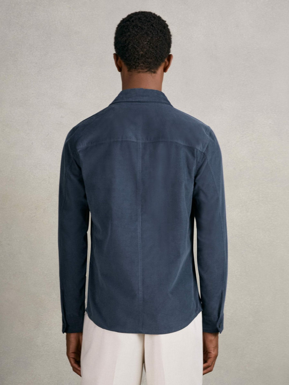 Cotton Corduroy Twin-Pocket Overshirt Airforce Blue | Mens