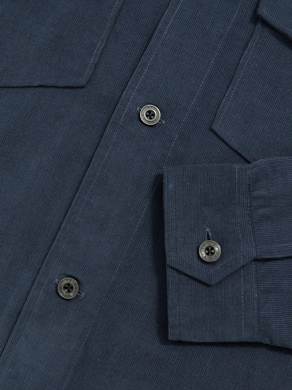 Cotton Corduroy Twin-Pocket Overshirt Airforce Blue | Mens
