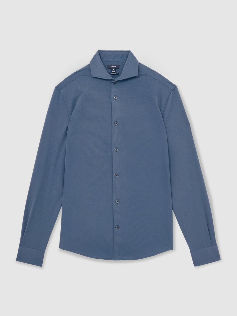 Stretch Jersey Cutaway-Collar Shirt Dark Airforce Blue | Mens
